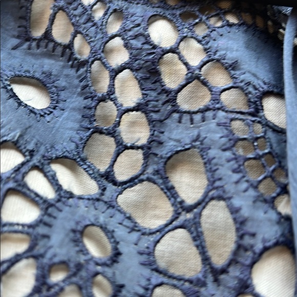 Vintage Bluish Gray color and cream contrast detailing Sleeveless Midi Sundress - Picture 12 of 15